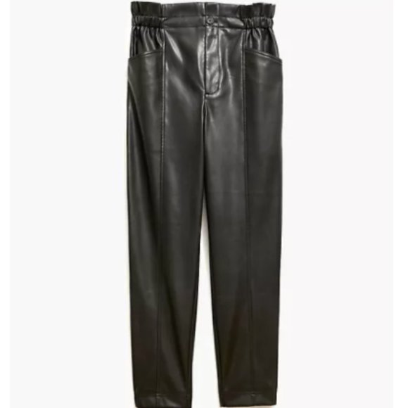 Madewell Pants - Madewell Vegan Leather Paperbag Pants Sz6